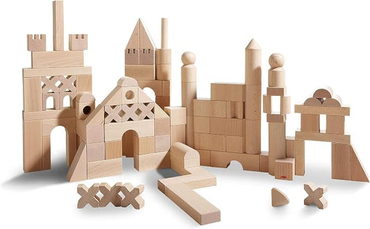 HABA Extra Large Wooden Building Blocks 102 Piece Set: Open-Ended Stacking Toys, Toddler Blocks, and Wooden Toys Made in Germany for 1 Year & Up