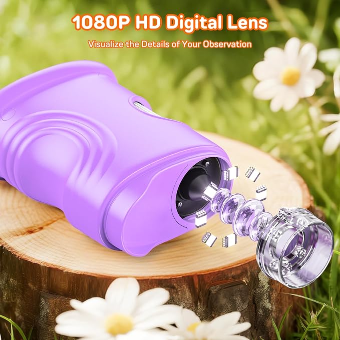 1000X Digital Handheld Microscope for Kids Portable Outdoor Toys & Gifts | 2.0" IPS Screen Magnifier, STEM Science Lab Magnifying Glass, Photo&Video Pocket Edu Toy for Boys & Girls Age 4-12, Purple