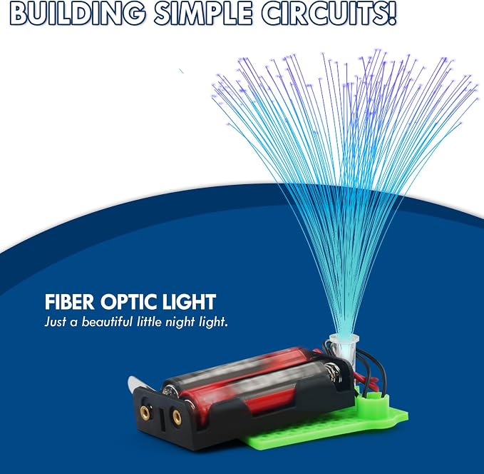 8 STEM Craft Kits for Kids, Bulk Crafts Science Experiments, Simple Circuits Fiber Optic Light Kit, Girls Engineering Building Projects Activities STEM Toys, Class Educational Learning