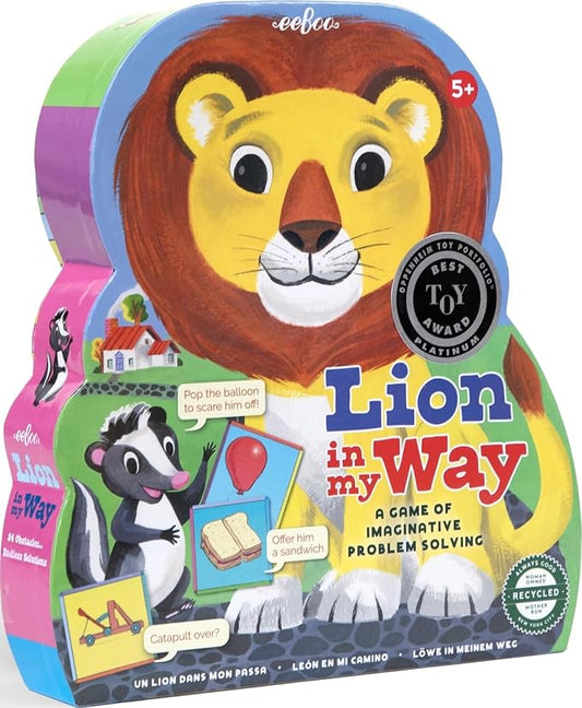 eeBoo Lion in My Way Game - Award Winning Cooperative & Imaginative Problem Solving Game, Screen-Free Fun for 2-4 Players, Kids Ages 5 and up