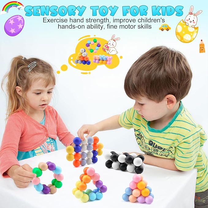 Yrissmiss 4PCS Autism Sensory Toys for Autistic Children, Quiet Fidget Toys for Adults & Kids, Travel Toys for Kids Age 3-5 Easter Basket Stuffers Gifts for Kids Boys Girls