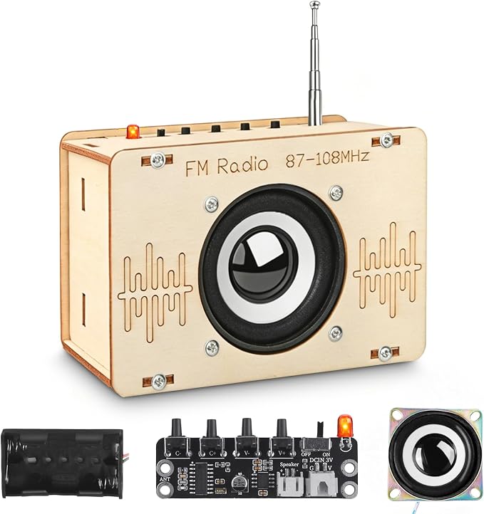 Poraxy Science Kits for Kids Age 8-12 12-14, STEM Kits 8-10, Build Your Own FM Radio Kit, Electronic DIY Experiment Engineering Building Project, Toys Gifts for Teen Boys Girls 9 11 13 15 16+