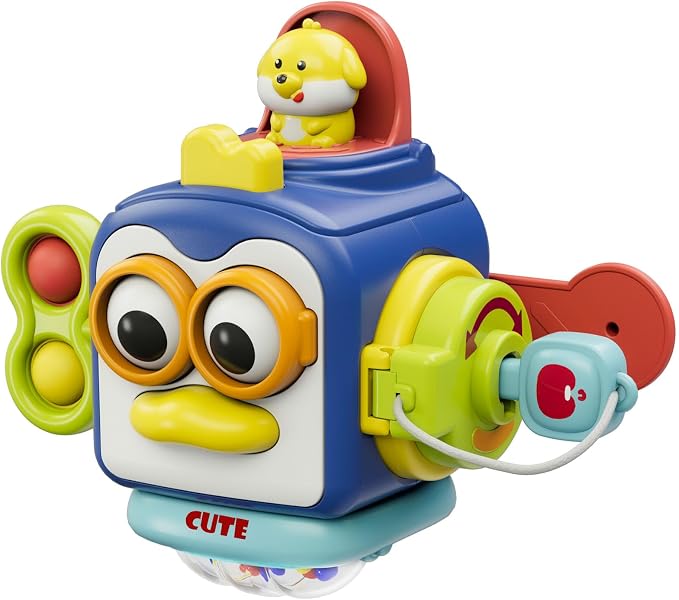 Toys for 1 Year Old Boy, Busy Cube Montessori Toys for 1+ Year Old,Sensory Toys for Toddlers 1-3,Fine Motor Skills Educational Toys,Birthday Gift for Baby Aged 6, 9, 10, 12, 18 Months