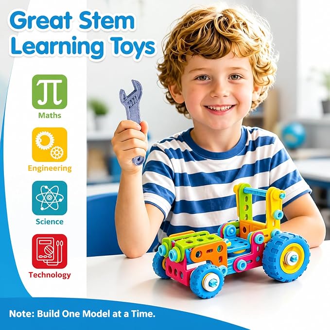 keefun STEM Toys for 4 5 6 7 8+ Year Old Boy Girl Birthday Gift, Building Toys for Kids Ages 4-8 6-8 4-6 Blocks Sets Stem Kits 5-7 4-7 3-5 Educational Learning Construction Engineering Car Truck Games