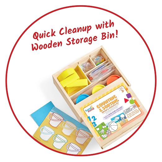 hand2mind Counting and Sorting Sensory Activity Kit, Sensory Box, Ages 3+ | Loose Parts Play Materials for Kids, Sensory Bin, Fine Motor Toys, Play Therapy Toys, Arts and Crafts Kits
