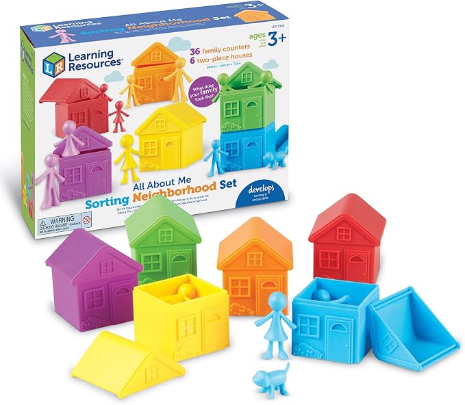 Learning Resources All About Me Sorting Neighborhood | Montessori Preschool Activities, Social Emotional Learning, Color Sorting and Counting , Fine Motor Toys, Toddler Gifts