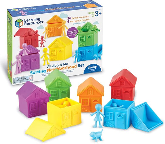 Learning Resources All About Me Sorting Neighborhood | Montessori Preschool Activities, Social Emotional Learning, Color Sorting and Counting , Fine Motor Toys, Toddler Gifts