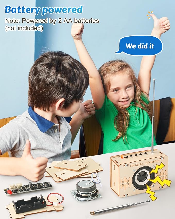 Poraxy Science Kits for Kids Age 8-12 12-14, STEM Kits 8-10, Build Your Own FM Radio Kit, Electronic DIY Experiment Engineering Building Project, Toys Gifts for Teen Boys Girls 9 11 13 15 16+