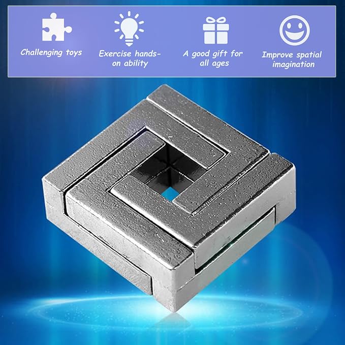 RoseFlower 15 pcs IQ Test Puzzle Brain Teaser Metal Wire Puzzles Mind Game Educational Toys Disentanglement Unlock Interlock Game Magics Trick Toy for Party Favor Kids Adults Challenge Interlock Games