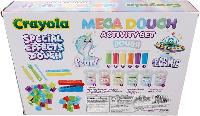 Crayola Silly Scents Mega Dough Activity Kit - Fidget Toys & Sensory Toys for Kids - 50+ Pieces Including Scented Dough, Alphabet & Number Cutters - Ideal Creative Play