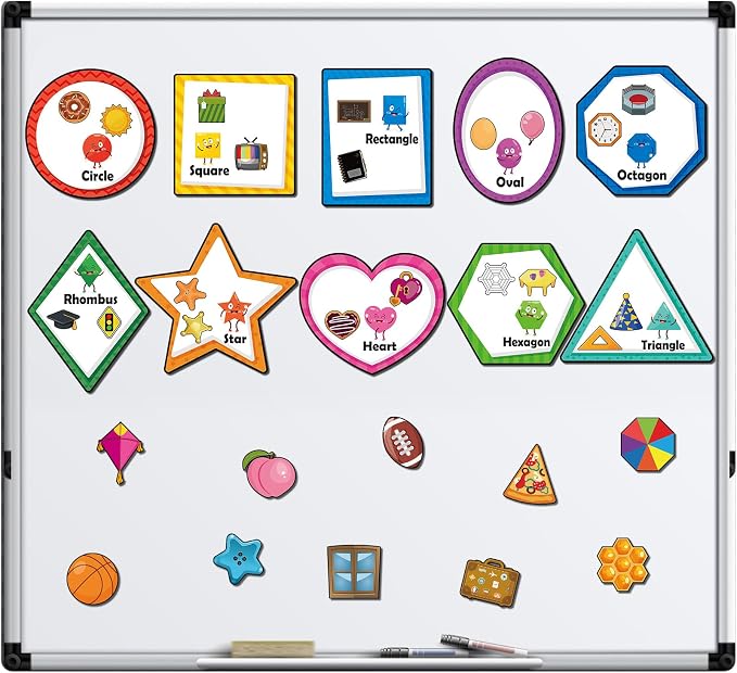 Blosssound 10 Set Magnetic Shape Sorting for Kids Learning Toys,Colorful | Matching Games Magnetic Color Sorting, 30 Everyday Objects Magnets Shape Toys for Toddler, Early Learning, Boys Girls Gifts