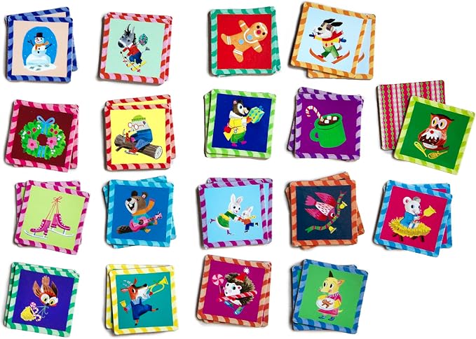 eeBoo: Memory & Matching Game- Woodland Holiday - 18 Themed Matching Pairs, Educational Preschool Game, Kids Ages 3+, 1-4 Players