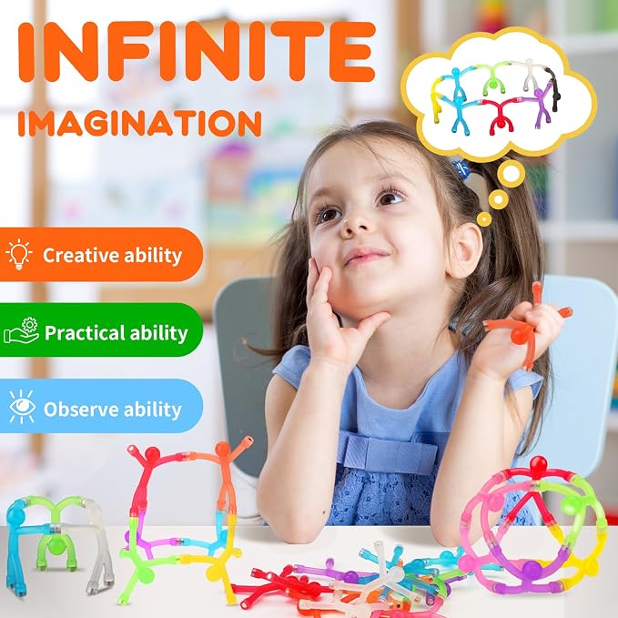 6pcs Magnetic People Figures for Kids 3-8 Travel STEM Fidget Toy | Safe ASTM-certified, Quiet Play for Airplane Car Trips Restaurant, Develops Creativity for Classroom Rewards Stocking Stuffer