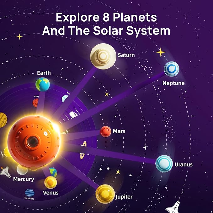 Science Can Solar System for Kids, Talking Astronomy Solar System Model Kit | Planetarium Projector w/ 8 Planets, Bilingual EN/ES, STEM Learning Toys, Space Toys Gift for 3 4 5 6 7 Years Old Boys Girls