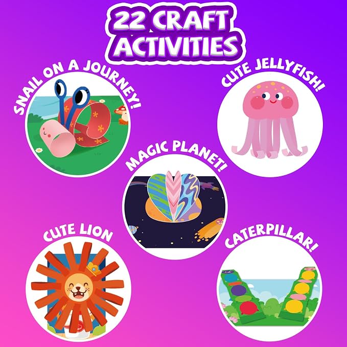 Toddler Scissor Skills Activity Book, Fun Art and Crafts for Kids 4-6 | Fine Motor Skill Toys Christmas Birthday Gifts for Kids Ages 3, 4, 5, 6, 7, Preschool Learning Activity Cutting Art Supplies