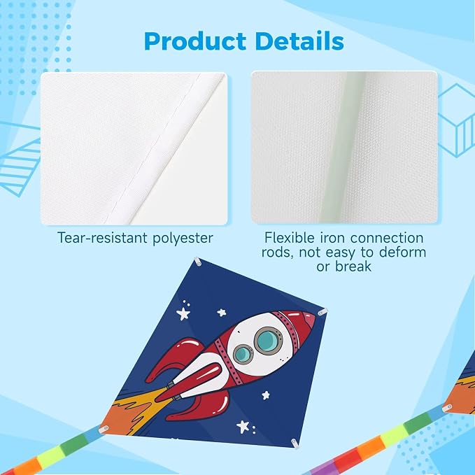 DIY Blank Kites for Kids, Bulk Kites for DIY Decorating Coloring, Kite Making Craft Kit with 10 Hand Grips with 98ft String, Easy to Fly Kite for Kids Aged 4+ Outdoor Activities