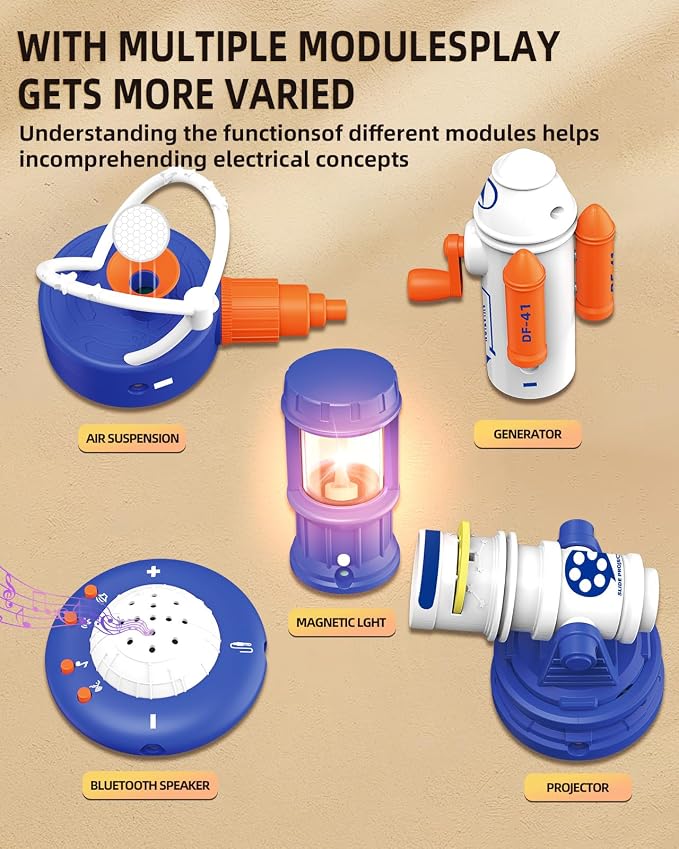 Science STEM Kits for Kids, Electronics Exploration Kit, 66 Pcs DIY Circuit Parts, Over 1200 Projects, STEM Educational Toy Gifts for Kids Boys Girls Ages 3 4 5 6 7 8 9 10 11 12, Color Project Manual