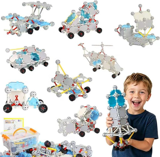 160PCS STEM Building Toys 360° Connectors for Kids 3-12 | Engineering Building Kit, Creative Play Set, Educational Gift, Eerector Set,Construction Toys for Kids, Interlocking Blocks