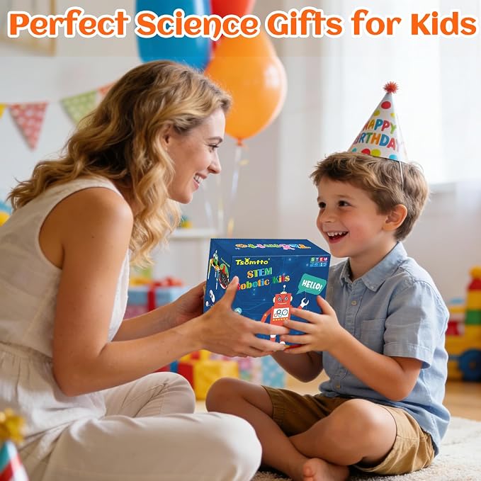 STEM Kits for Kids Robotics Kit Set, Boys Craft Educational STEM Toys Gifts | Science Experiments Project Activities for Kids, Engineering Building Electronic Motor Craft for 8 9 10 12 Year Old Birthday