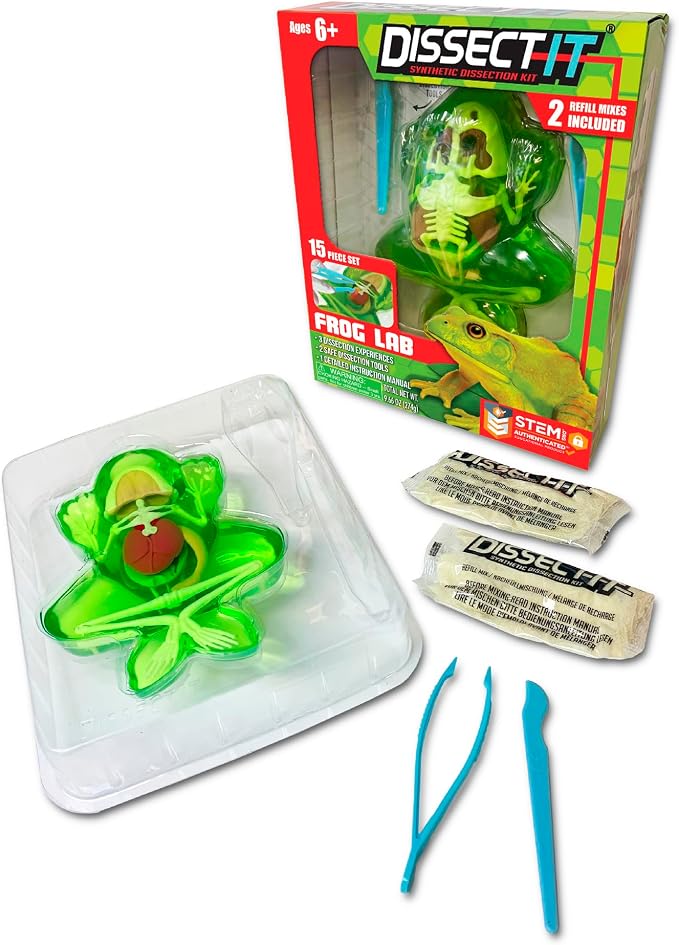 Dissect-It, Standard Frog Dissection Kit, STEM Toys for Kids, Ages 6+ | Animal Anatomy Learning, Explore realistic frog organs and a complete skeleton while building biology and STEM skills.