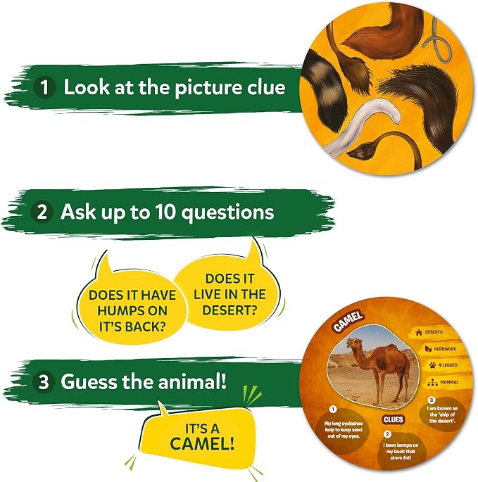 Skillmatics Guess in 10 Animal Picture Clues | Perfect for Boys, Girls, Kids, and Families Who Love, Card & Board Games, Educational Games, Gifts for Ages 6, 7, 8, 9 & Up