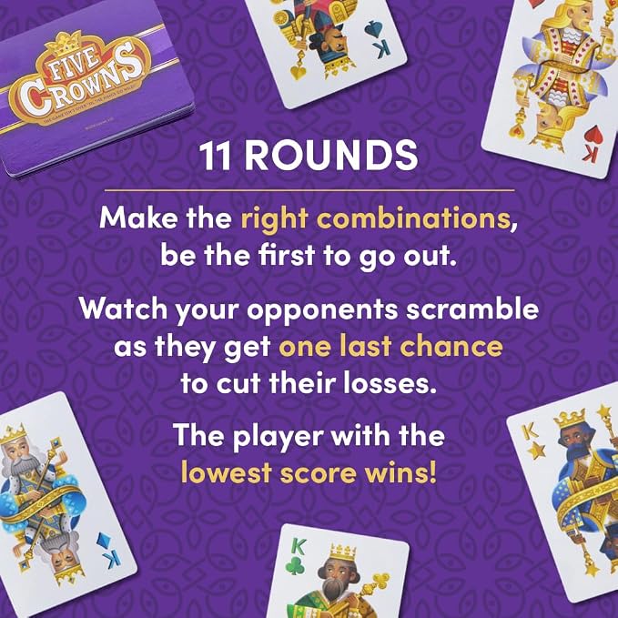 Five Crowns Rummy Style Card Game for Kids and Adults, Family Game Night | Family Game Night, Travel Games, Screen-Free, Holiday Game, Playing Cards, Award-Winning