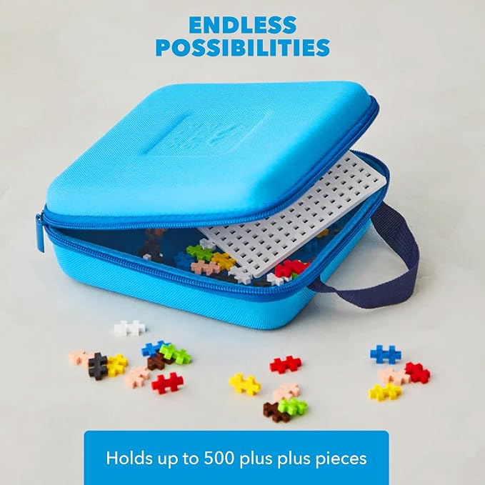 PLUS PLUS Travel Case, 100 Piece Rainbow Mix - Mini Waffle Blocks for Kids | Stem Toys, Airplane Travel Essentials for Kids, Classroom Must Haves, Gifts for Boys & Girls, Sensory Bin Filler