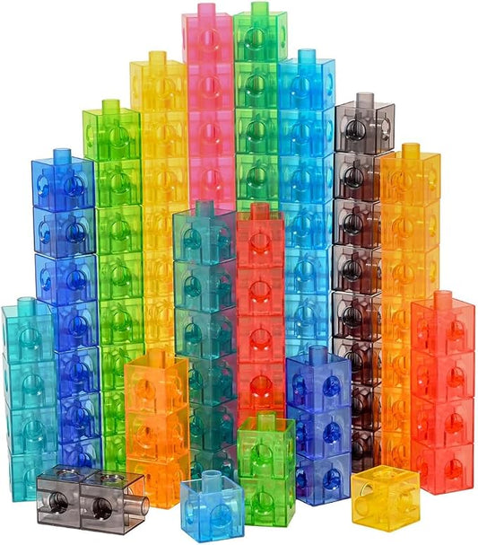 edxeducation Translucent Linking Cubes, Set of 100 | 0.8" Construction Toy for Early Math, Light Table Toy for Elementary & Preschool Learning
