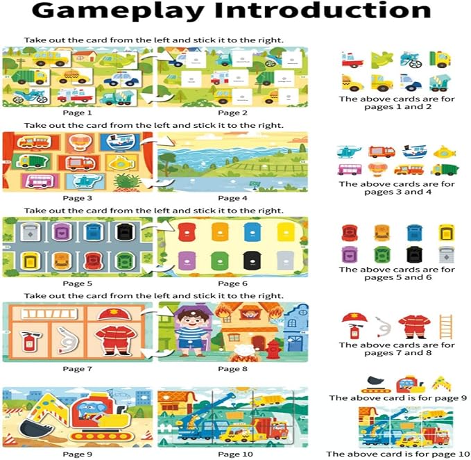 Montessori Busy Book Sorting Toys for Toddlers 2-4, Quiet Book Educational Preschool Learning Activities for Kids, Sensory Fine Motor Matching Games for 3 Year Old Boys Girls Gifts(red)