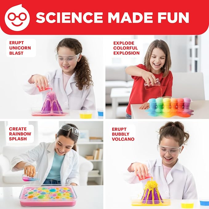 Doctor Jupiter Girls' Explosive Science Experiments Kit for Kids Ages 8+ | Erupting Volcano Science Kits for Kids Ages 8-12, Birthday Gift Ideas Girls 8, 9, 10, 11, 12 Year Olds, STEM Educational Toys