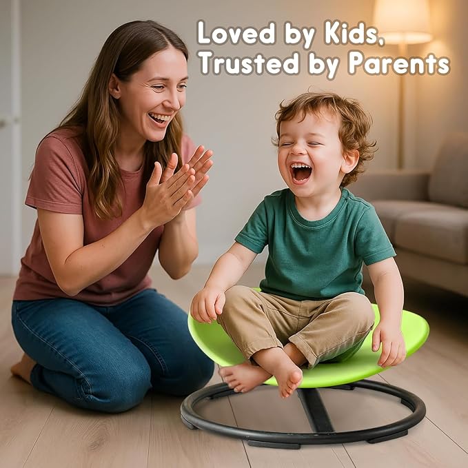 Sensory Spinning Chair for Autistic Kids, Swivel Spin Chair for Autism, Sit and Spin Toy for Autistic Children, Indoor Outdoor Toys, Toddler Chair for ADHD, Balance & Coordination (Green)