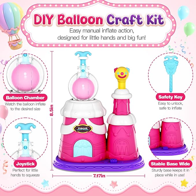 Innofans DIY Balloon Craft Kit with Sticker Decorated Balloons Toy for Kids, Craft Kit for Kids 4-8, Arts & Crafts Girls Toys, DIY Creative Activity, Christmas Birthday Gifts for Girls Boys Ages 3+