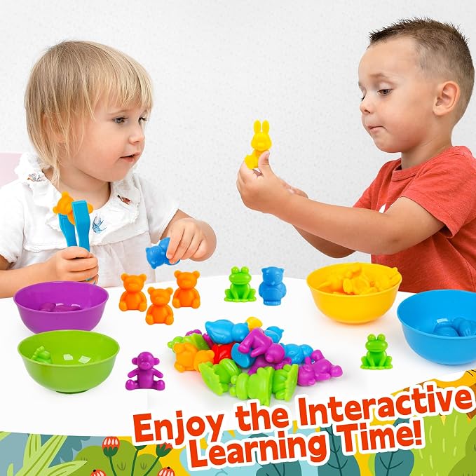 Color Sorting Toys for Kids,Counting Animals Matching Games Montessori Educational Preschol Learning Activities Sensory Traning Toys Gift for 3+ Year Old Boys Girls
