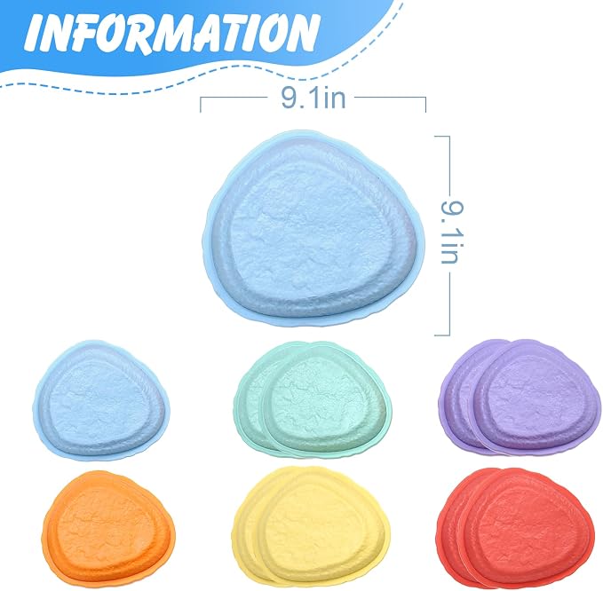 LoomLark Balance Stepping Stones for Kids 5pcs Non-Slip River Stones Obstacle Course Play Indoor and Outdoor Coordination Game Sensory Toys Toddler Ages 3 4 5 6 7 8+