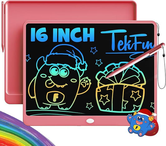 LCD Writing Tablet for Adults, Large Doodle Board, 16 Inch Colorful Drawing Tablet Writing Pad, Toddler Toys for 3 4 5 6 7 8 9 Year Old Girls Boys Teen, Birthday Gifts for Kids (Pink)