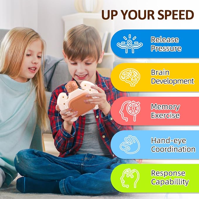 GAPER GO Fast Push Game Fidget Toys for Kids, Handheld Sensory Puzzle Game, Christmas Birthday Gifts for 3-12 Year Old Boys & Girls, Easter Basket Stuffers (Brown Bear)