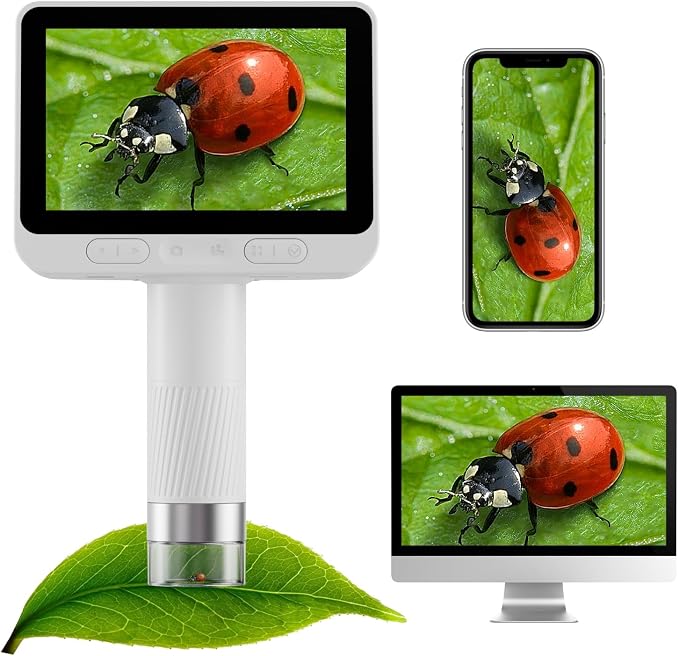 BEAVERLAB Finder 4.0" Microscope for Kids, Handheld Miniscope, 1600X Portable Kids Digital Mini Pocket Microscope for Boys Girls, Educational Science Kit Toys
