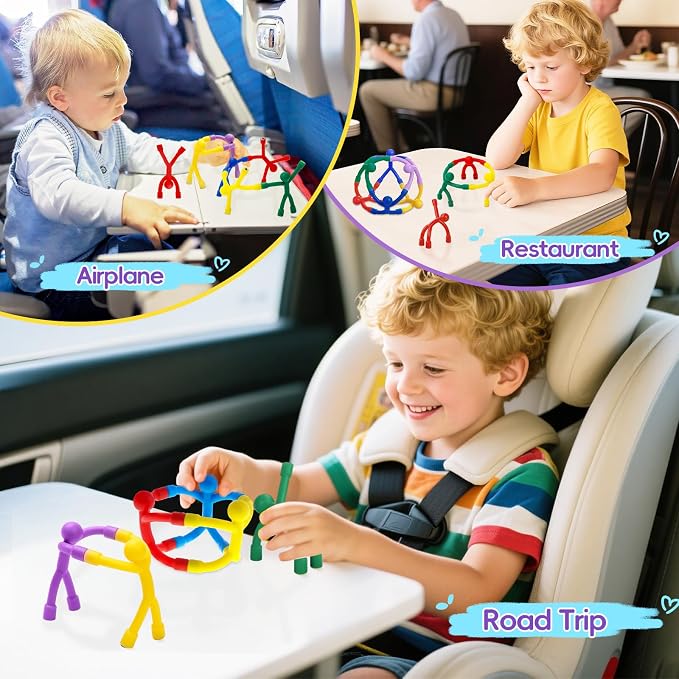Magnetic Toddlers Sensory Toys, 10Pcs Road Trip Car Airplane Travel Activities Essentials Toy for Kids Ages 4-8, Fidget Toys for Adults Teens Boys girls Stress Relief, Fridge Magnet Men People