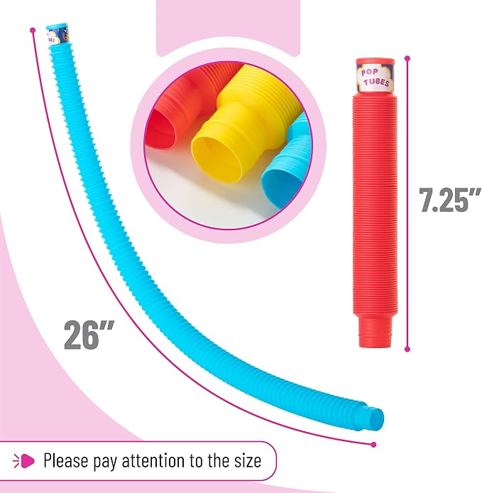 Mr. Pen- Pop Tubes Sensory Toys, 6 Pack, Large, Pop Tubes