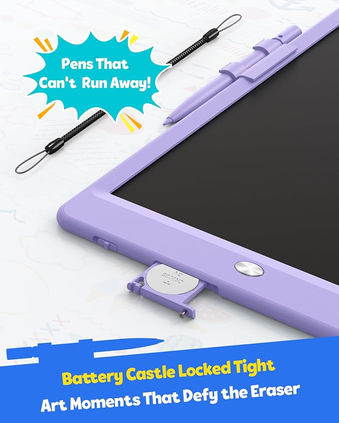 LCD Writing Tablet for Kids, 10-inch Coloring Drawing Pad, Mess Free Doodle Board, Airplane Travel Toys for Boys and Toddlers, Road Trip Essentials, Gifts for 3 4 5 6 7 8 Year Old Girls(Purple)