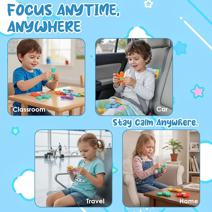8PCS Silicone Fidget Spinners,Sensory Toys for Kids and Adults,Worry Stones for Anxiety,Quite Fidget Toys for Classroom, Prizes in Bulk for School, Classroom Prizes,Treasure Box Toys