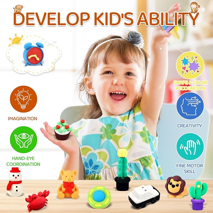 URSKYTOUS 151Pcs Animal Erasers Desk Pets for Kids Animal Pencil Erasers Bulk Puzzle Eraser Toys Gifts for Classroom Prizes,Game Reward,Treasure Box,Easter Egg Fillers,Goodie Bag Stuffer,Party Favors