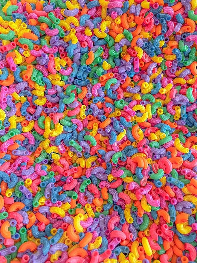 4 Cups of Rainbow Pasta Sensory Bin Filler for Sensory Table - Elbow Noodles
