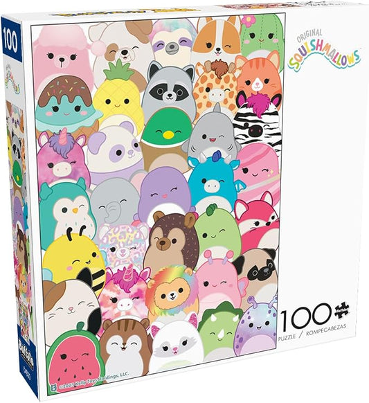 Buffalo Games - Squishmallows Buddies - 100 Piece Puzzle for Kids Ages 6-8 | Full-Color Poster, Quick Family Build, Balanced Intermediate Challenge, High-Res Artwork, Made in the USA, Recycled Materials