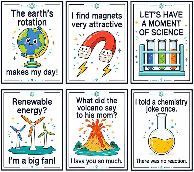 Funny Science Posters Set of 6, Science Classroom Decor, 11x14 Inch | science classroom science posters for classroom middle school chemistry posters scientific method poster