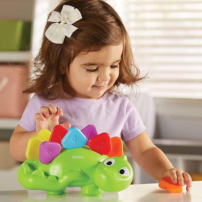 Learning Resources Steggy the Fine Motor Dino - 11 Pieces, Ages 18+ months Toddler Learning Toys, Fine Motor and Sensory Toy, Toddler Montessori Toys, Dino Toys, Preschool Toys