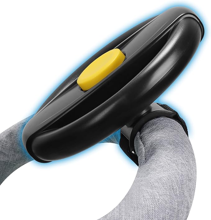 Accmor Stroller Steering Wheel Toy, Steering Wheel for Shopping Carts | Simulated Steering Wheel Universal Detachable Pretend Driving Funny Stroller Toy Attachment