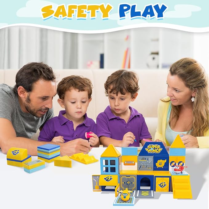 Magnetic Tiles for Kids Ages 3-8, 2-in-1 Travel Magnetic Building Blocks with Jett & Donnie Transforming Toys, STEM Educational Construction Set, Creative Learning Magnet Tiles Toy for Boys Girls