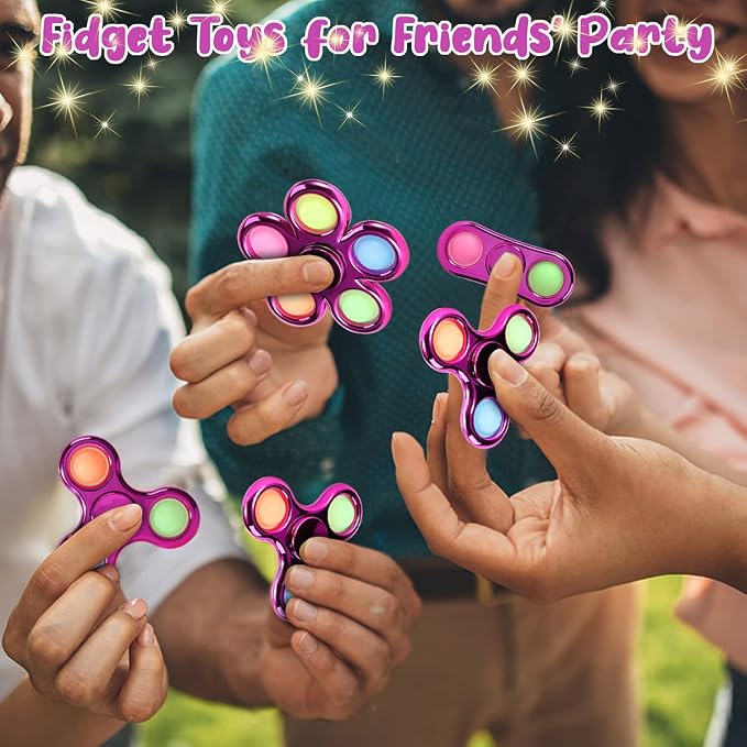 FIGROL 3 Pack Pop Fidget Spinners Stocking Stuffers. Sensory Fidget Toys for Kids, Teens, Boys & Girls