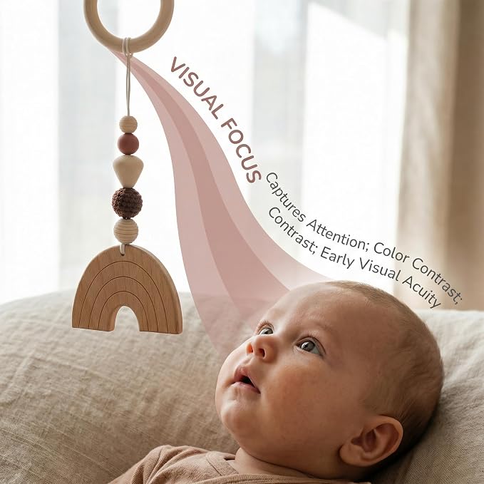 Toddmomy 4Pcs Wood Toys Wooden Hanging Toy Wood Activity Pendant Hanging Sensory Nursery Decor